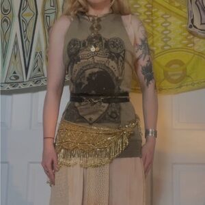 Balmain rock couture beaded tank top